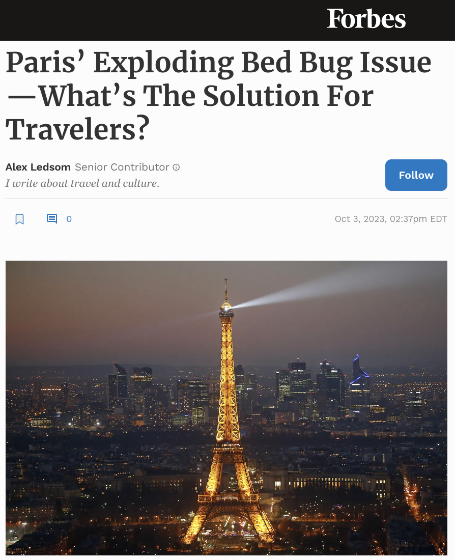 Paris’ Exploding Bed Bug Issue—What’s The Solution For Travelers?