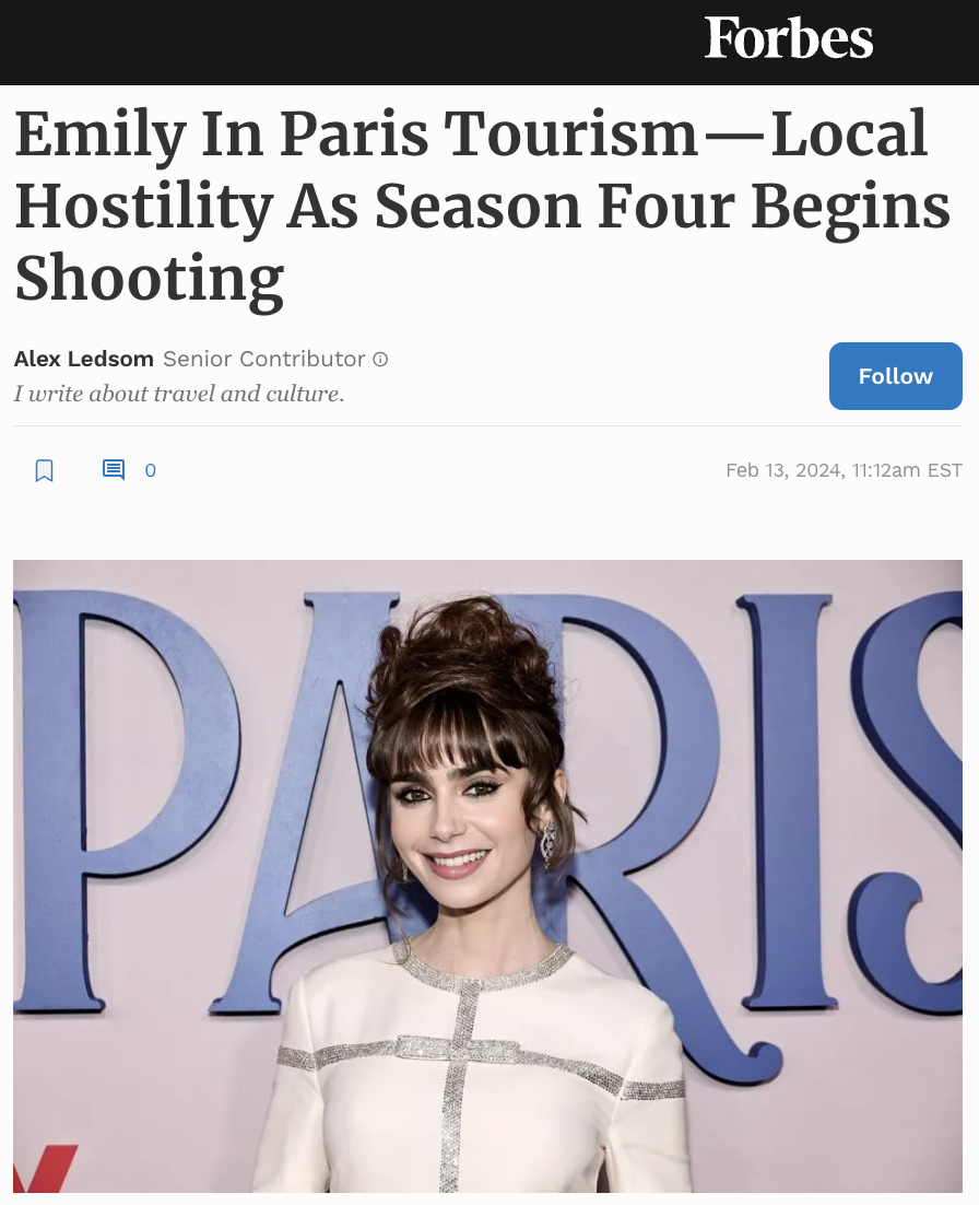 Emily In Paris Tourism—Local Hostility As Season Four Begins Shooting