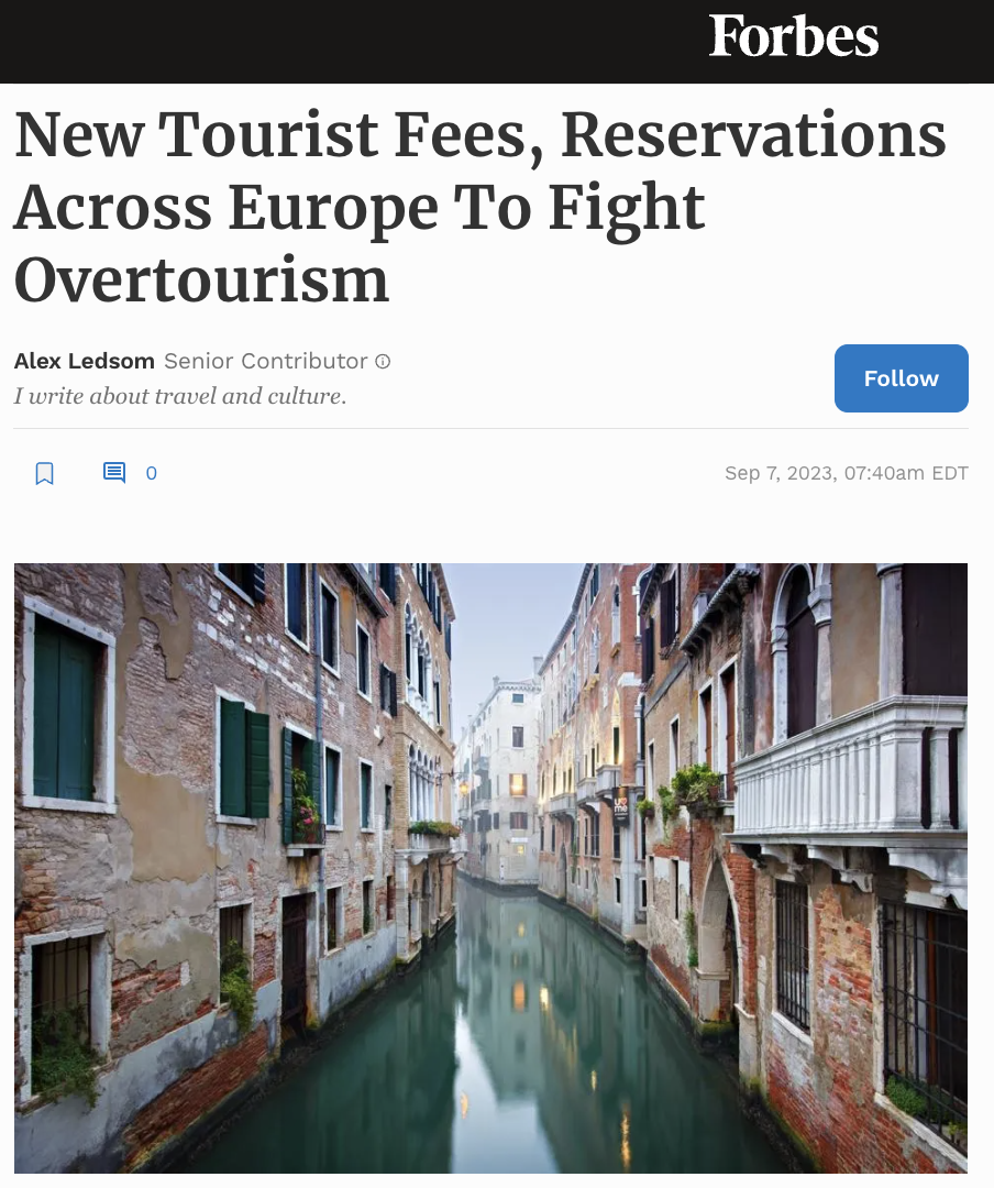 New Tourist Fees, Reservations Across Europe To Fight Overtourism