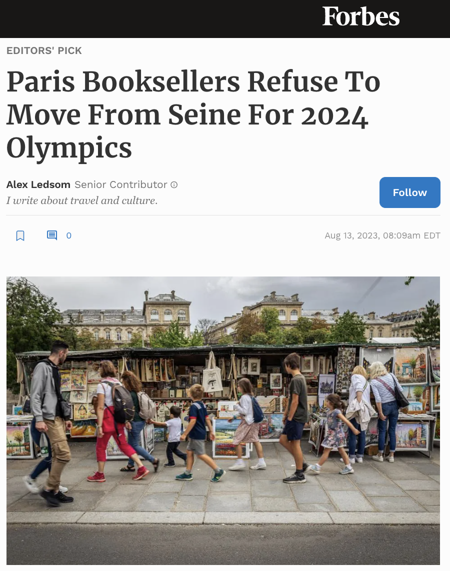 Paris Booksellers Refuse To Move From Seine For 2024 Olympics