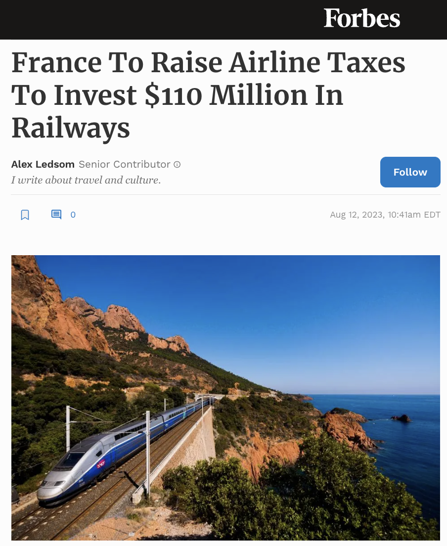 France To Raise Airline Taxes To Invest $110 Million In Railways