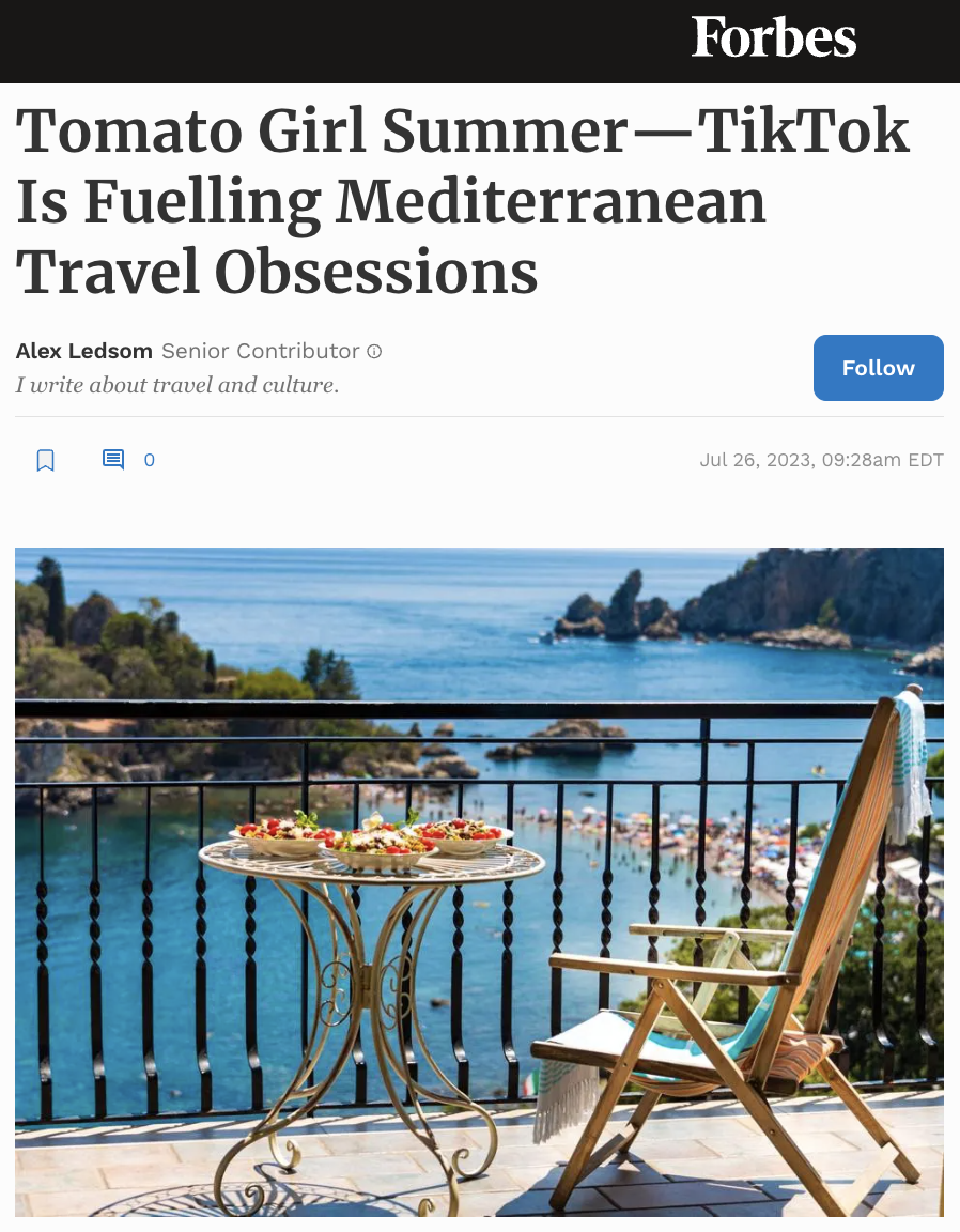 Tomato Girl Summer—TikTok Is Fuelling Mediterranean Travel Obsessions