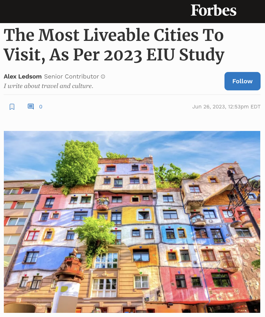 The Most Liveable Cities To Visit, As Per 2023 EIU Study