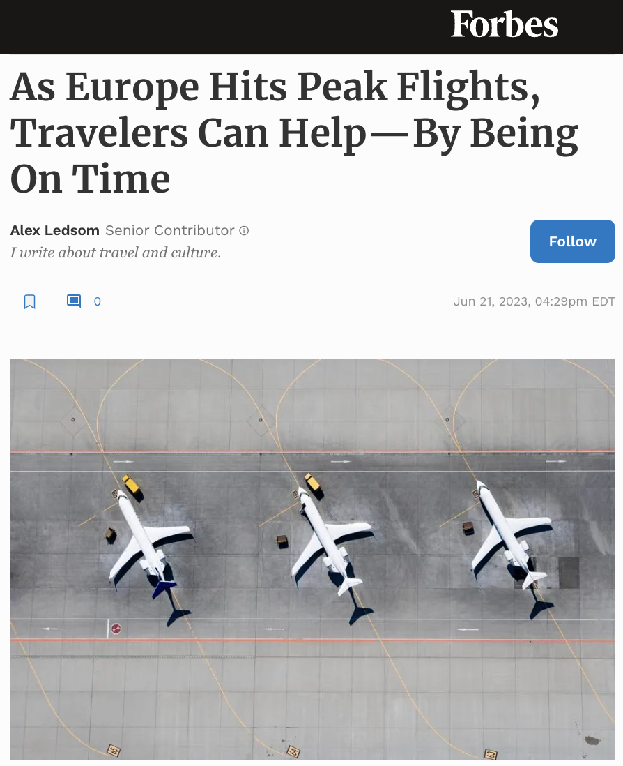 As Europe Hits Peak Flights, Travelers Can Help—By Being On Time