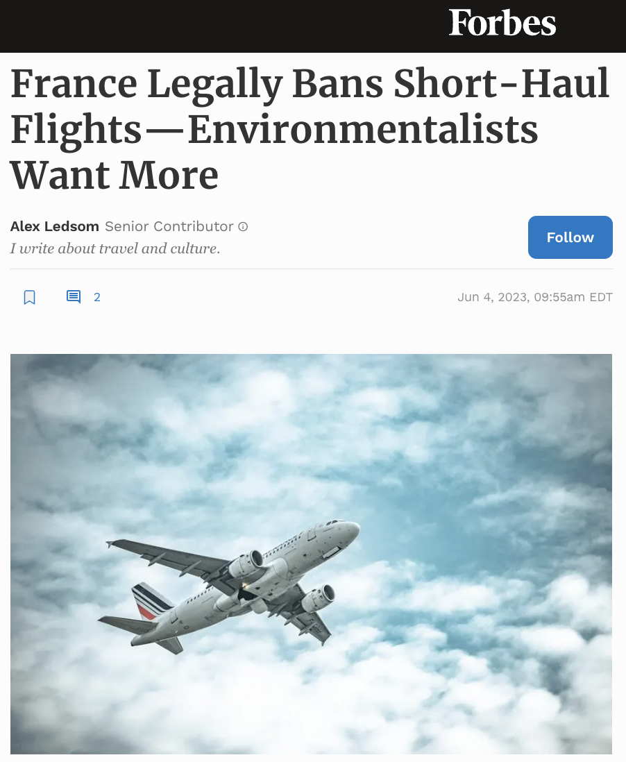 France Legally Bans Short-Haul Flights—Environmentalists Want More