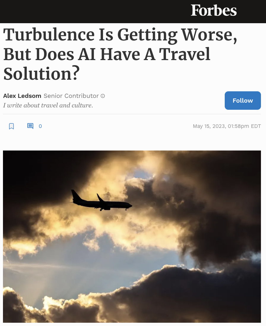 Turbulence Is Getting Worse, But Does AI Have A Travel Solution?
