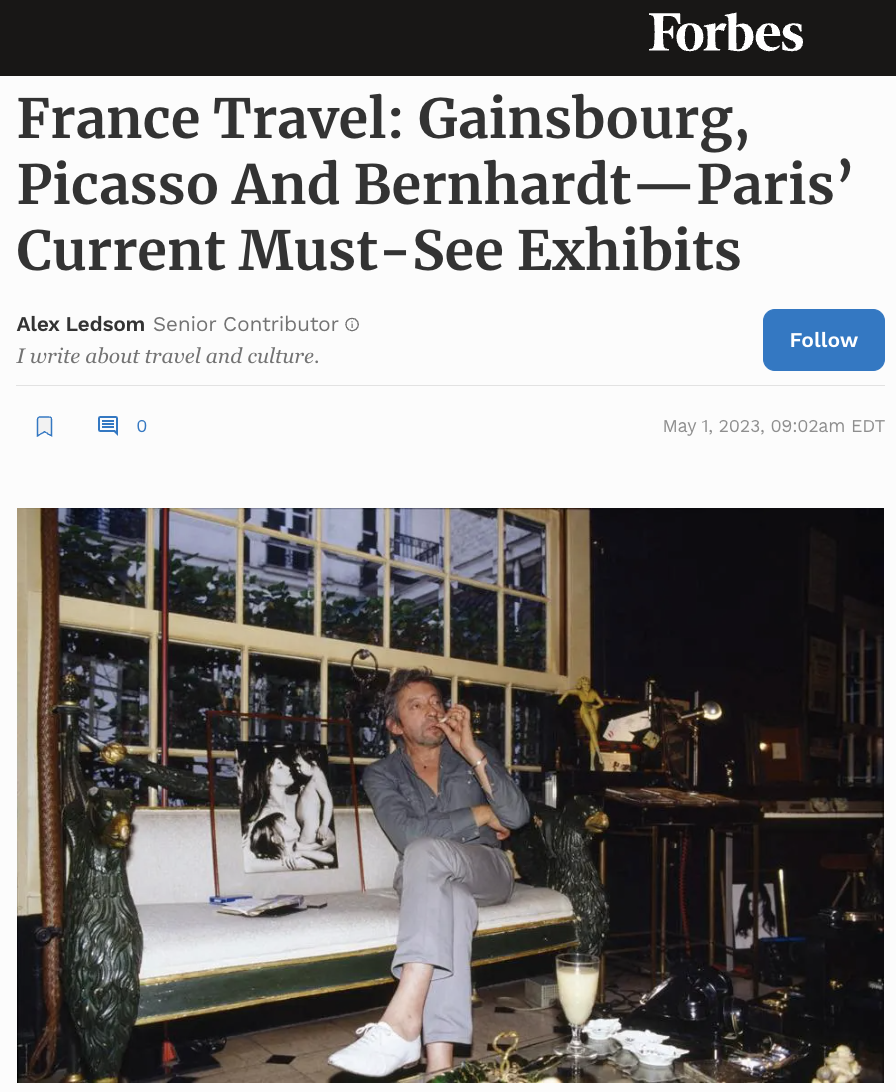 France Travel: Gainsbourg, Picasso And Bernhardt—Paris’ Current Must-See Exhibits