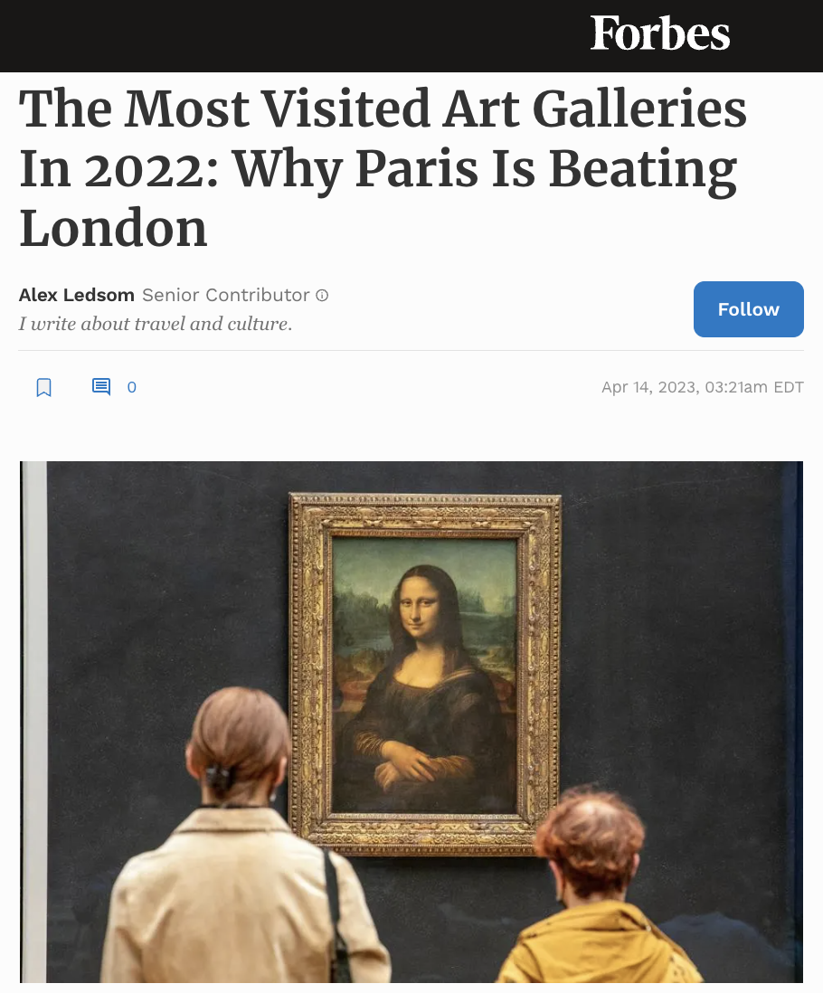 The Most Visited Art Galleries In 2022: Why Paris Is Beating London