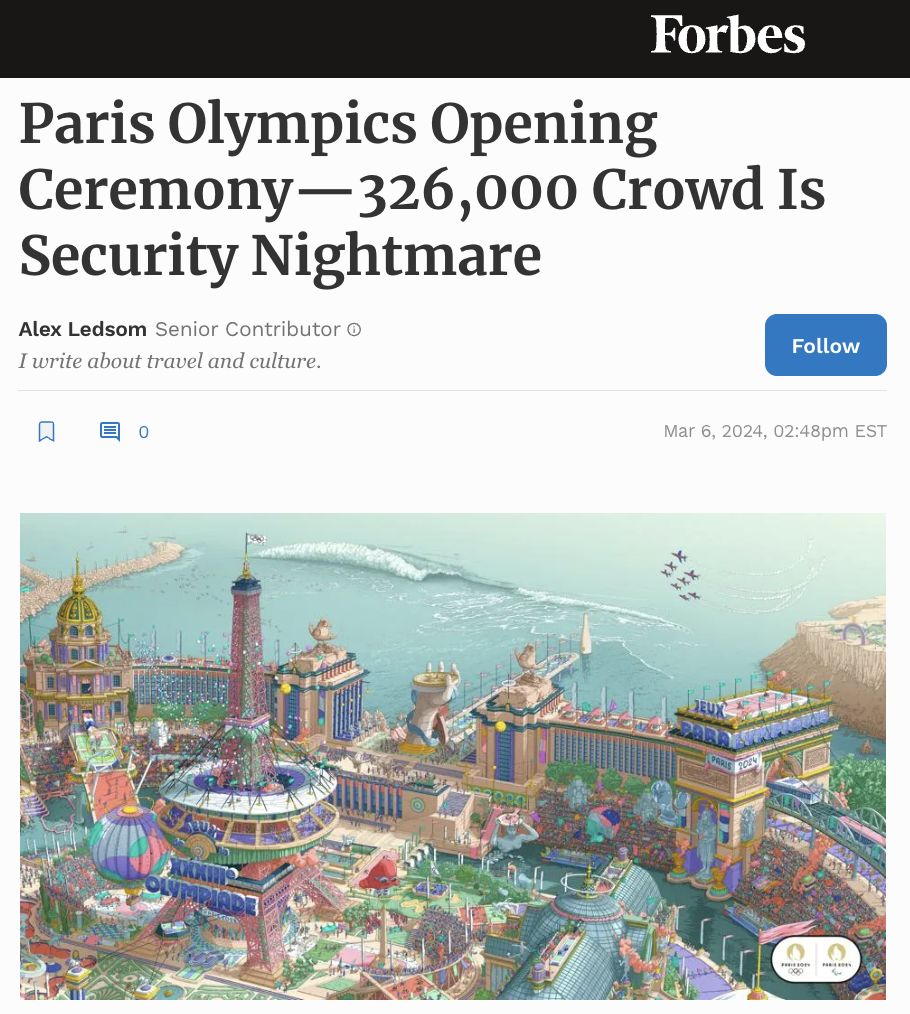 Paris Olympics Opening Ceremony—326,000 Crowd Is Security Nightmare