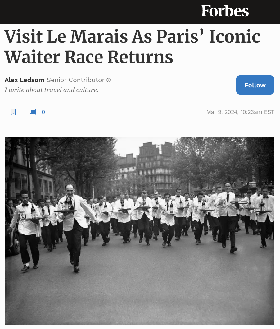 Visit Le Marais As Paris’ Iconic Waiter Race Returns