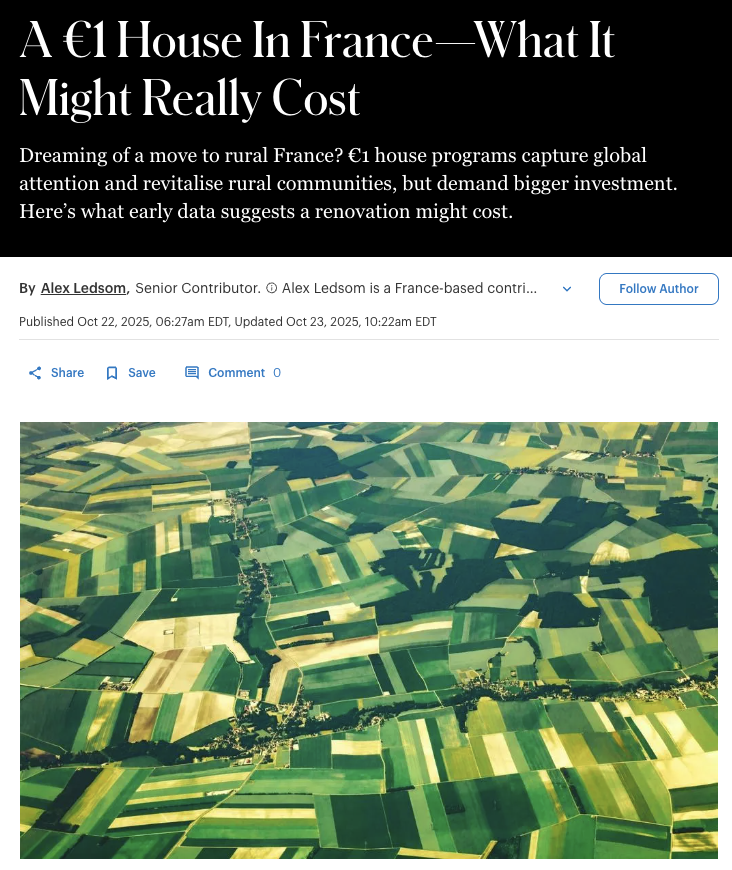 A €1 House In France—What It Might Really Cost