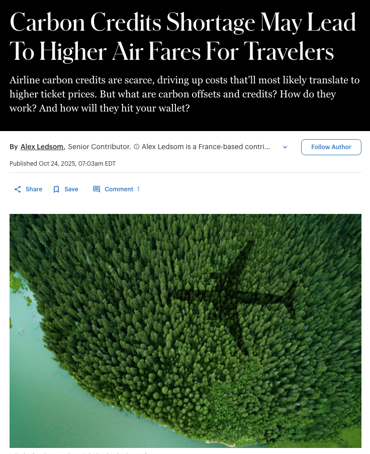 Carbon Credits Shortage May Lead To Higher Air Fares For Travelers