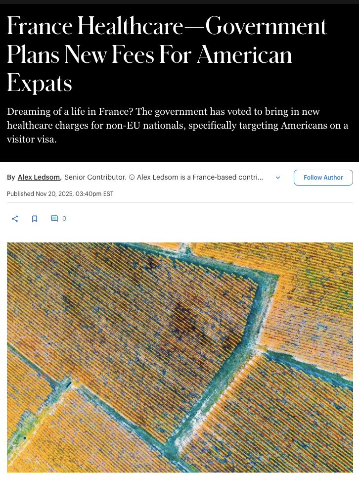 France Healthcare—Government Plans New Fees For American Expats