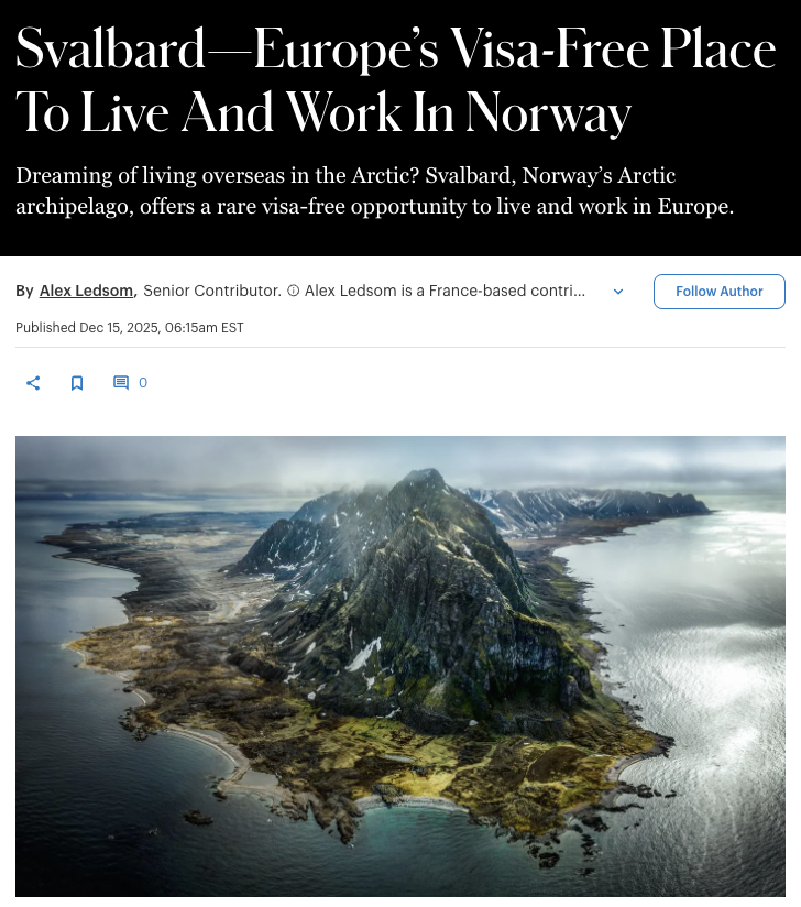 Svalbard—Europe’s Visa-Free Place To Live And Work In Norway