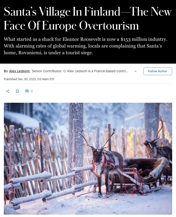 Santa’s Village In Finland—The New Face Of Europe Overtourism