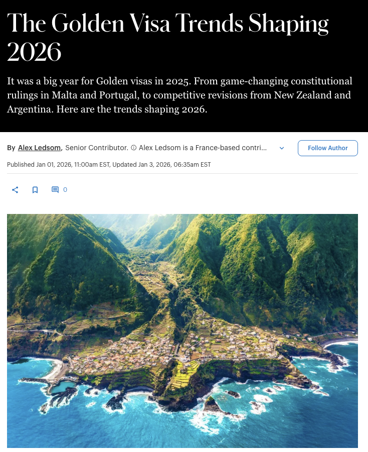The Golden Visa Trends Shaping 2026