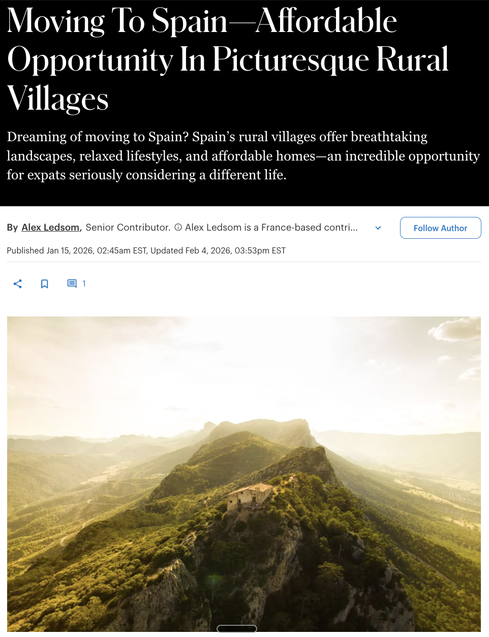 Moving To Spain—Affordable Opportunity In Picturesque Rural Villages