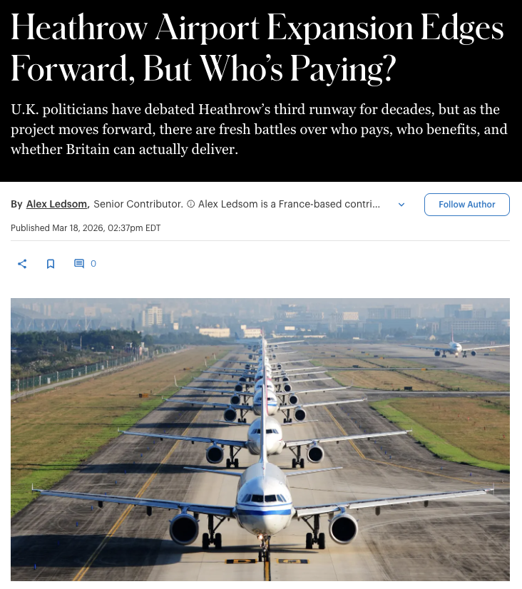 Heathrow Airport Expansion Edges Forward, But Who’s Paying?