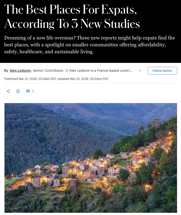 The Best Places For Expats, According To 3 New Studies