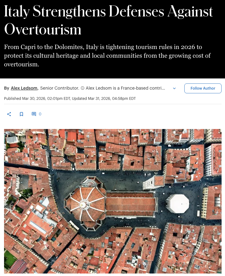 Italy Strengthens Defenses Against Overtourism