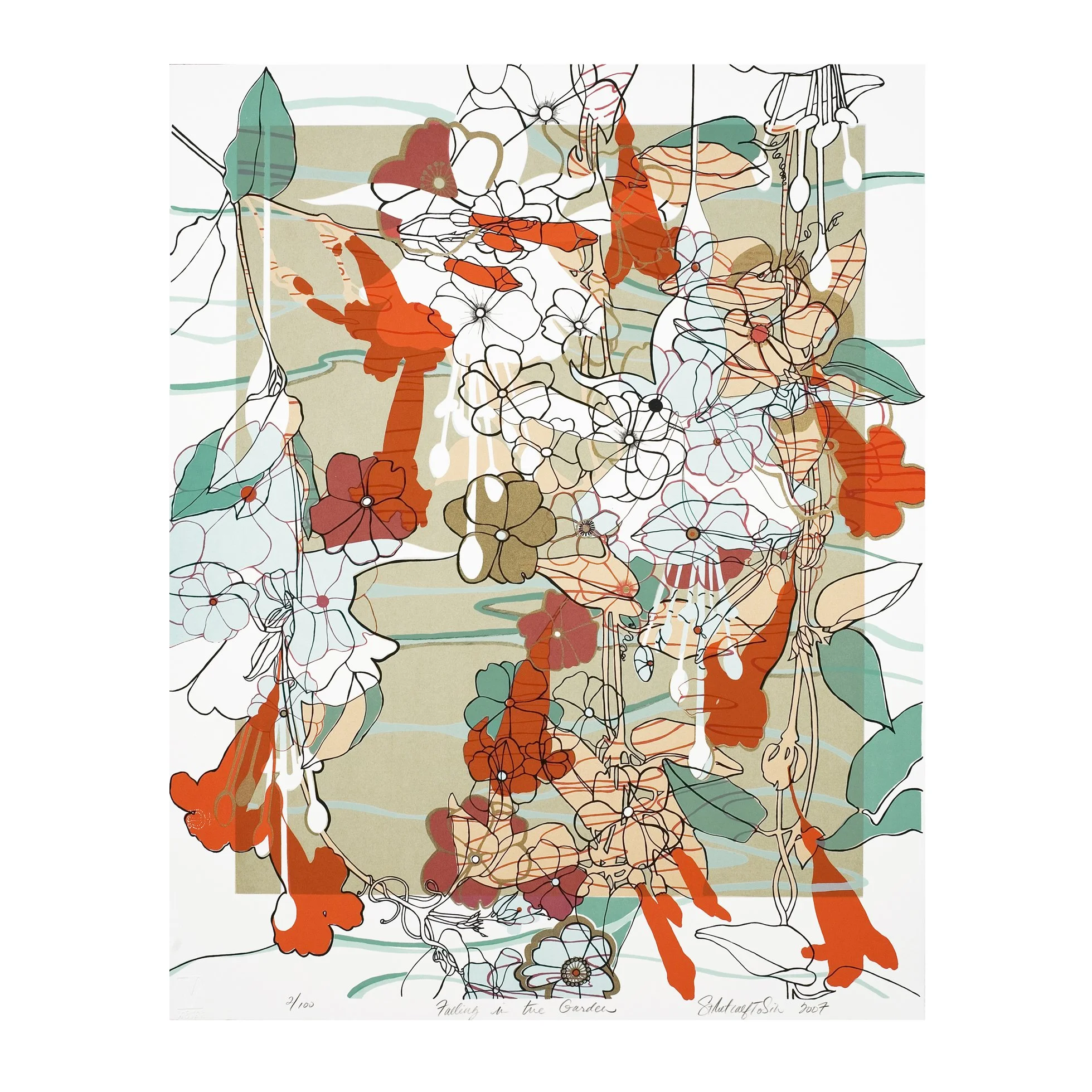 Falling in the Garden - Limited Edition Screen Print