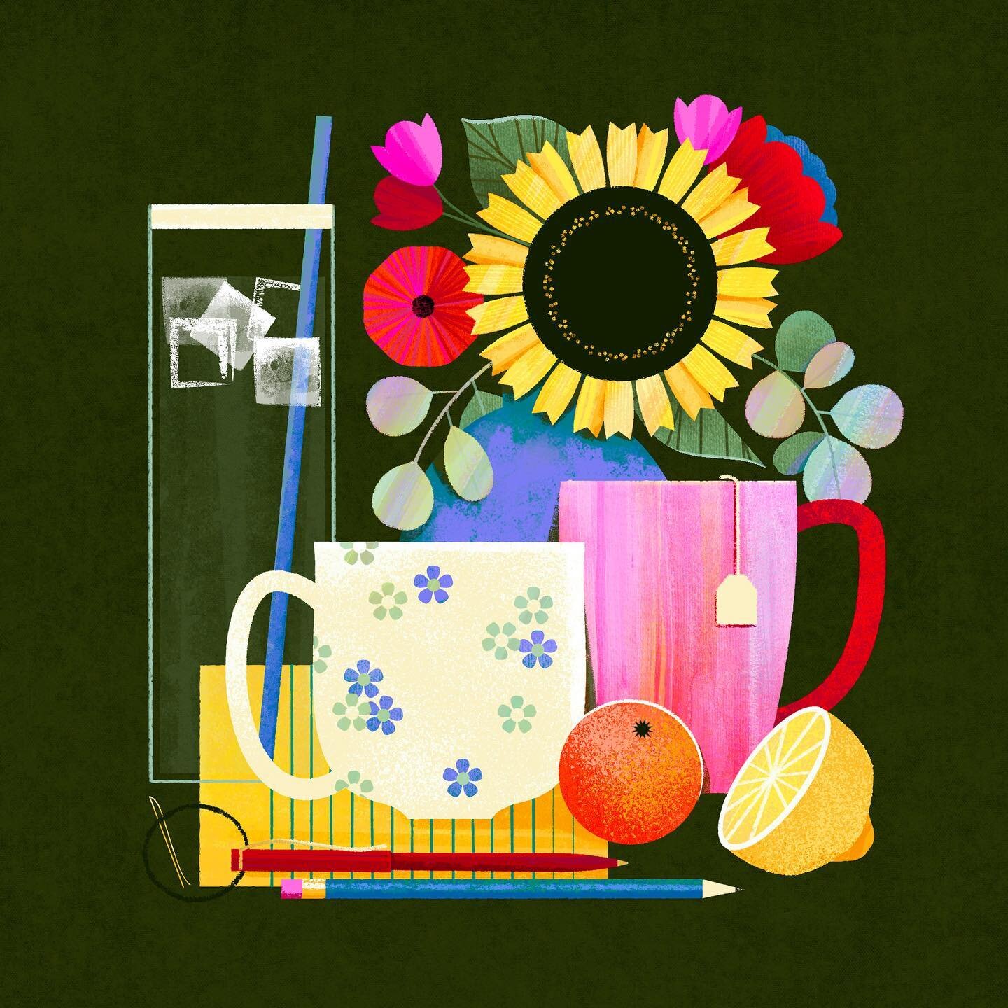 A day late, but a &rsquo;tea time&rsquo; illustration for #Sweetemberdays23. I loved this prompt because for me, tea in September means the kids are back to school and it&rsquo;s just me and my array of beverages at my computer. We had a blast this s