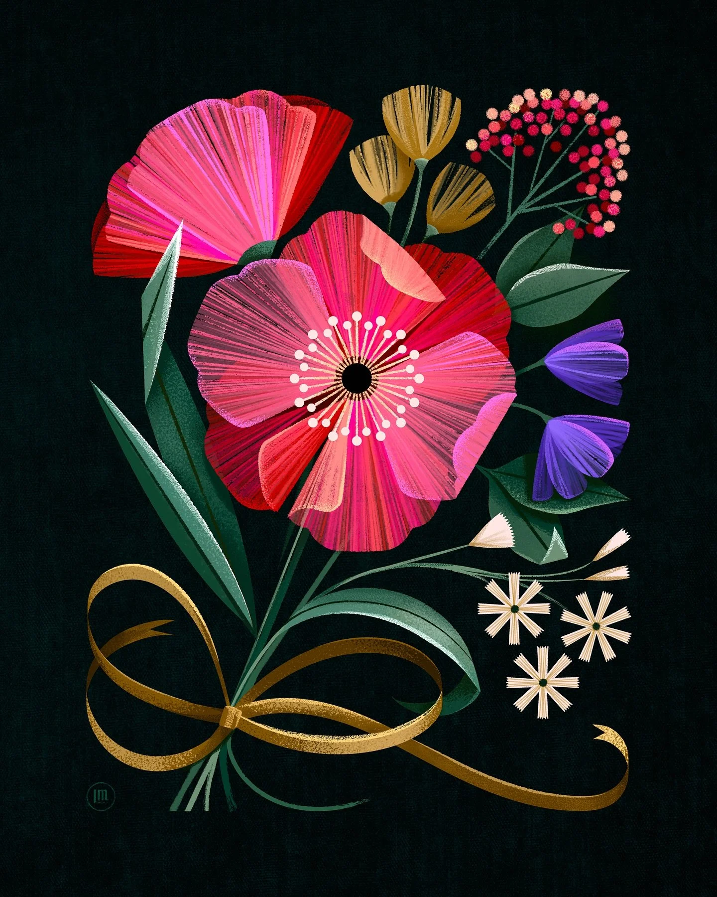 Happy Friday! I had a bit of breathing room between projects this week and wanted to redraw some flowers from a few years ago. (Swipe to see the 2021 oldie 👵🏼). Redrawing old work is great for my mind because I can focus on just creating/the actual