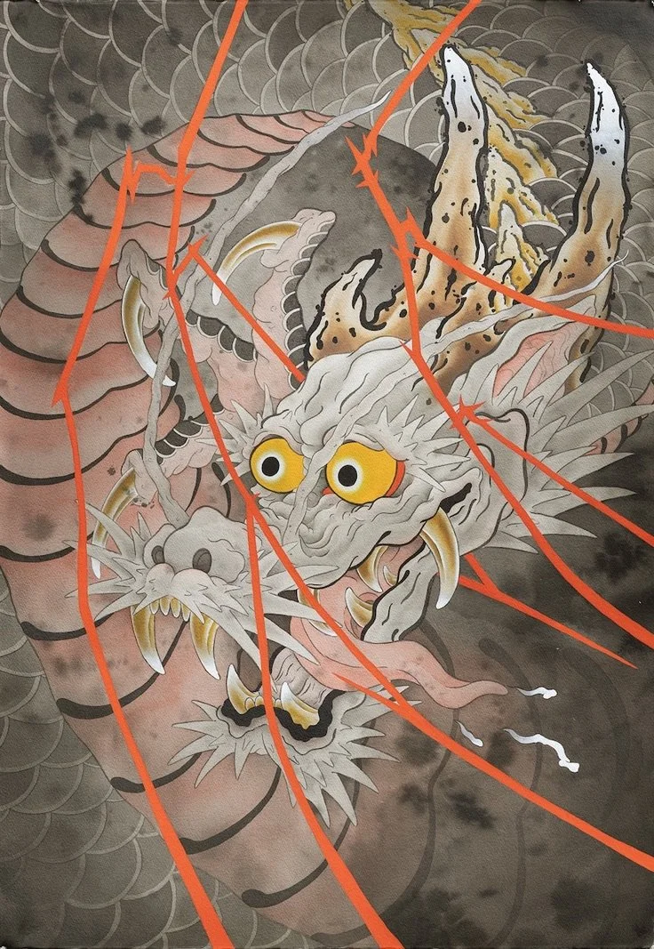 Year of the Dragon painting submission for the Year of the Dragon art show at 111 Minna, in San Francisco, by Bay Area tattoo artist, Cindy Maxwell (Copy)