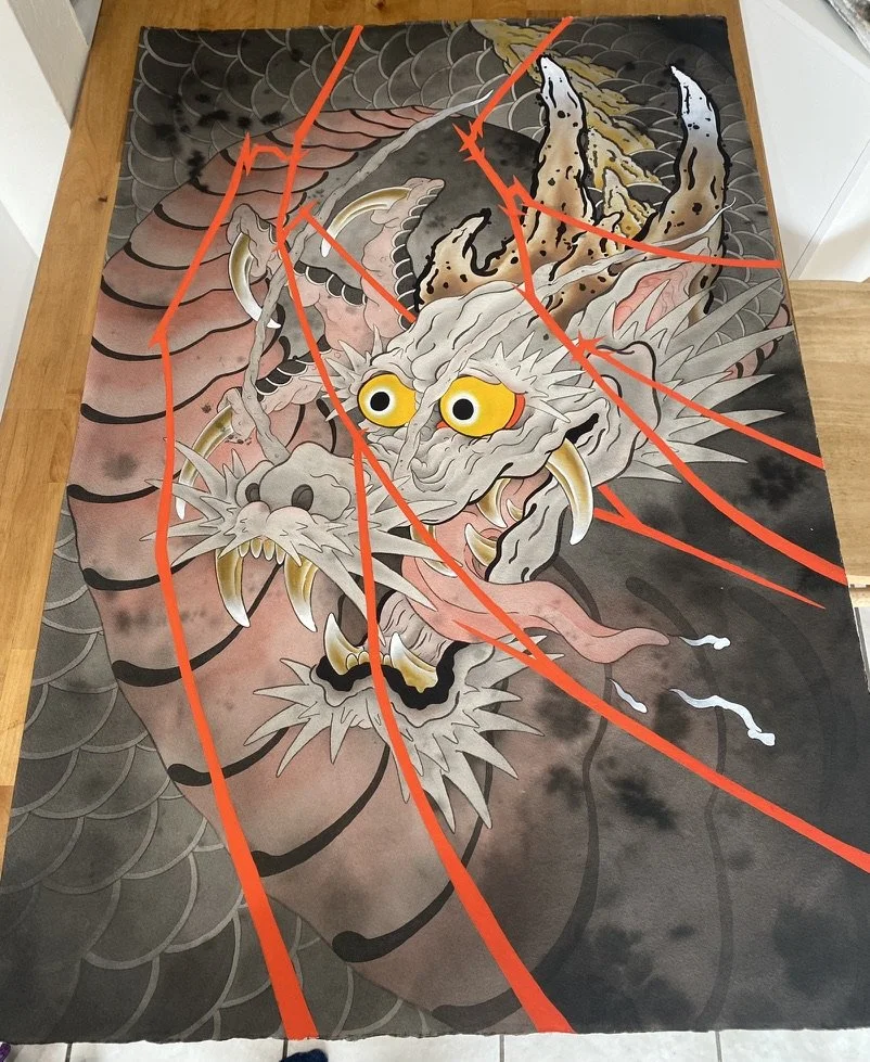 Year of the Dragon painting submission for the Year of the Dragon art show at 111 Minna, in San Francisco, by Bay Area tattoo artist, Cindy Maxwell (Copy)