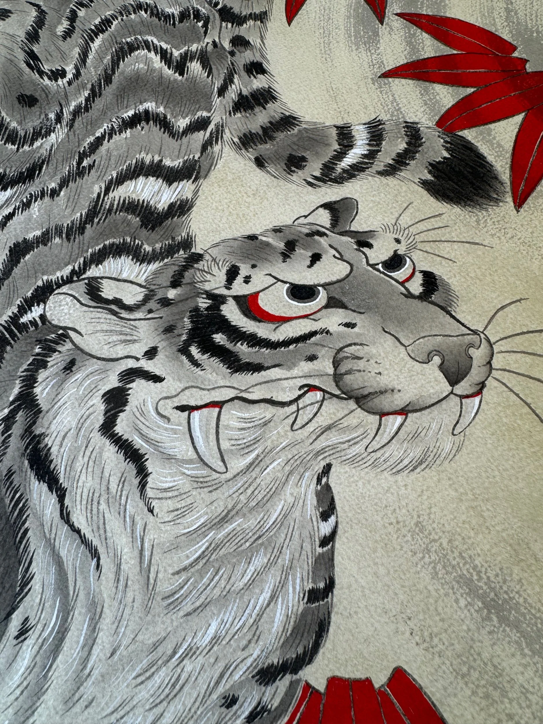 Tiger painting submission for the Year of the Tiger art show at 111 Minna in San Francisco, by SF Bay Area artist, Cindy Maxwell