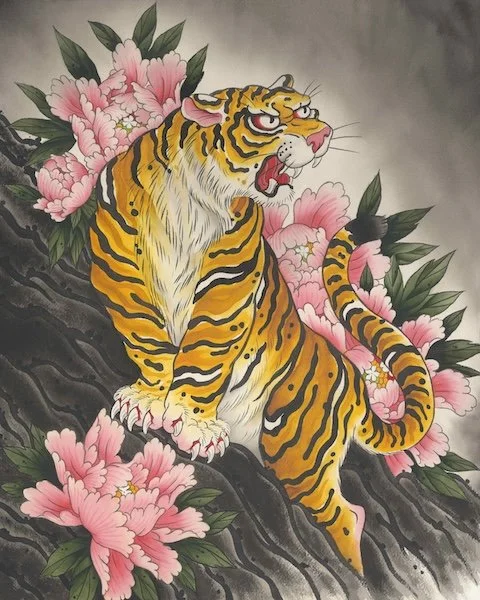 Maxwell Cindy Tiger and Peonies hi res.jpg