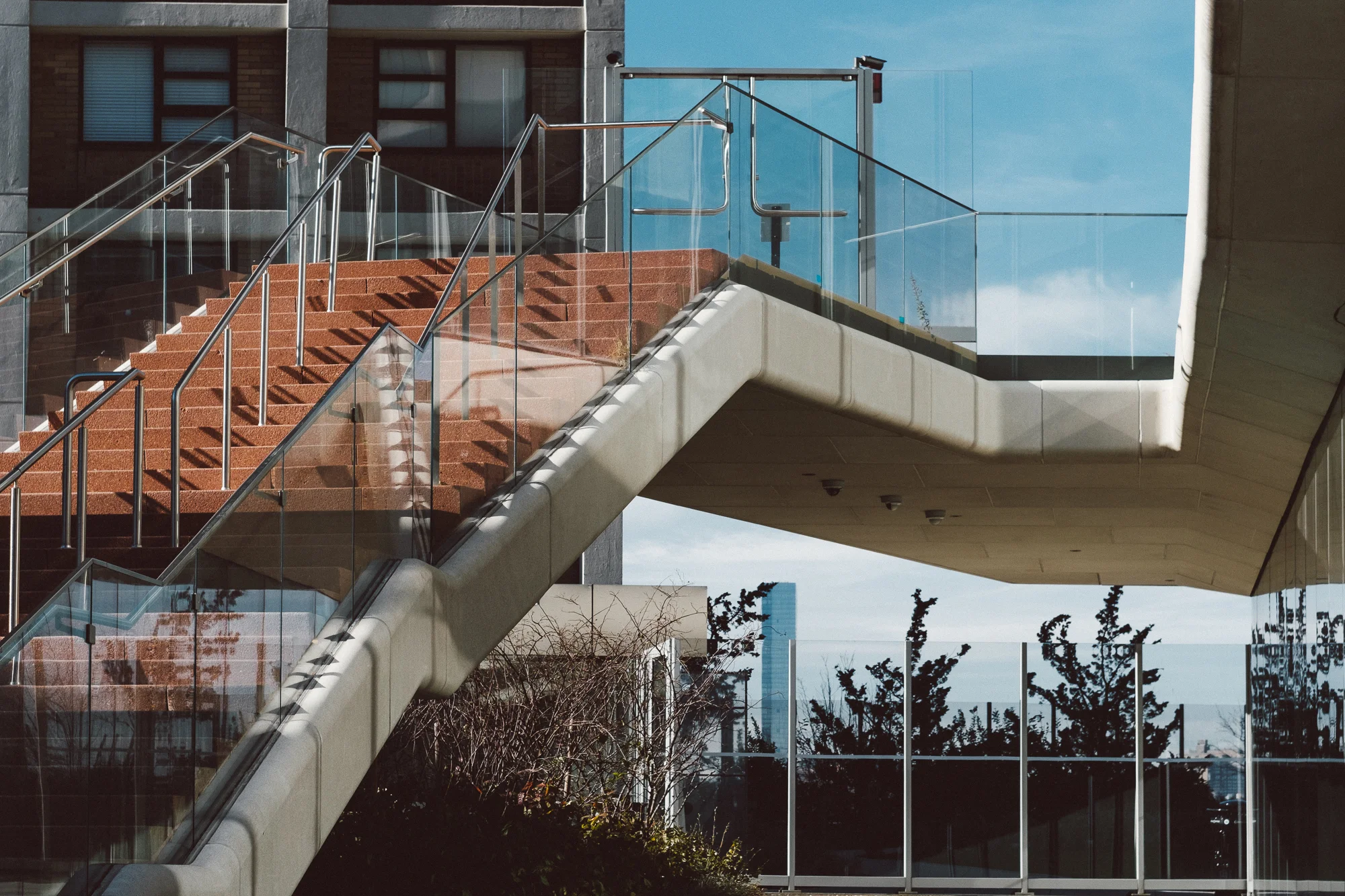 Staircase in Washington Heights, Manhattan. Fuji X-Pro 2, Helios 44-4.