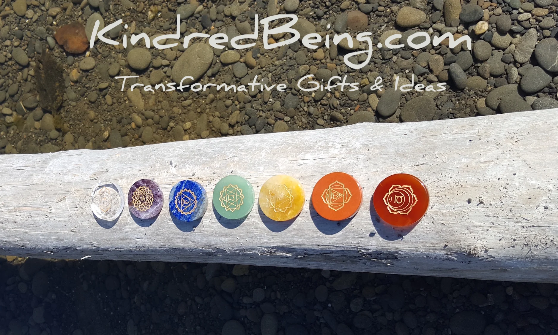 Chakra Stones on Driftwood