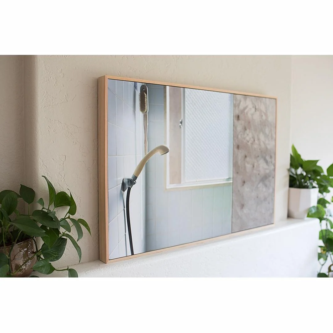 contemporary art on mantlepiece