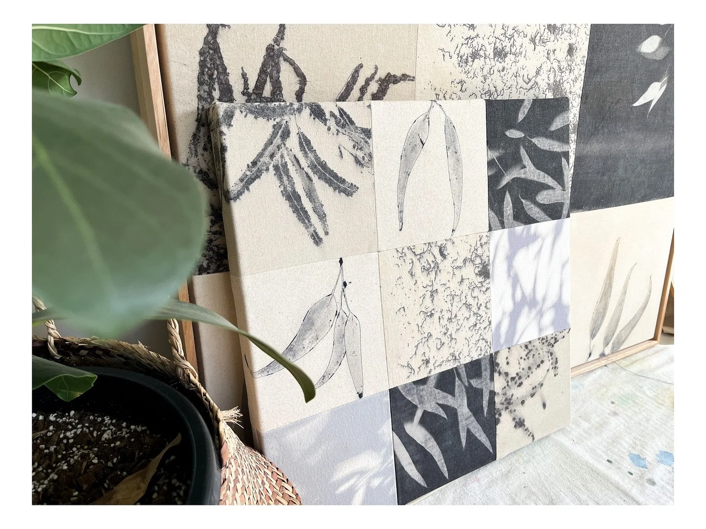Thrilled to be included in the @novacancygallery annual! Opening Thursday 11th of September 6-8pm.

What light remembers&rdquo; 
50.8 x 50.8cm
Eco print, cyanotype, acrylic, thread, giclee print and graphite on sewn raw canvas.