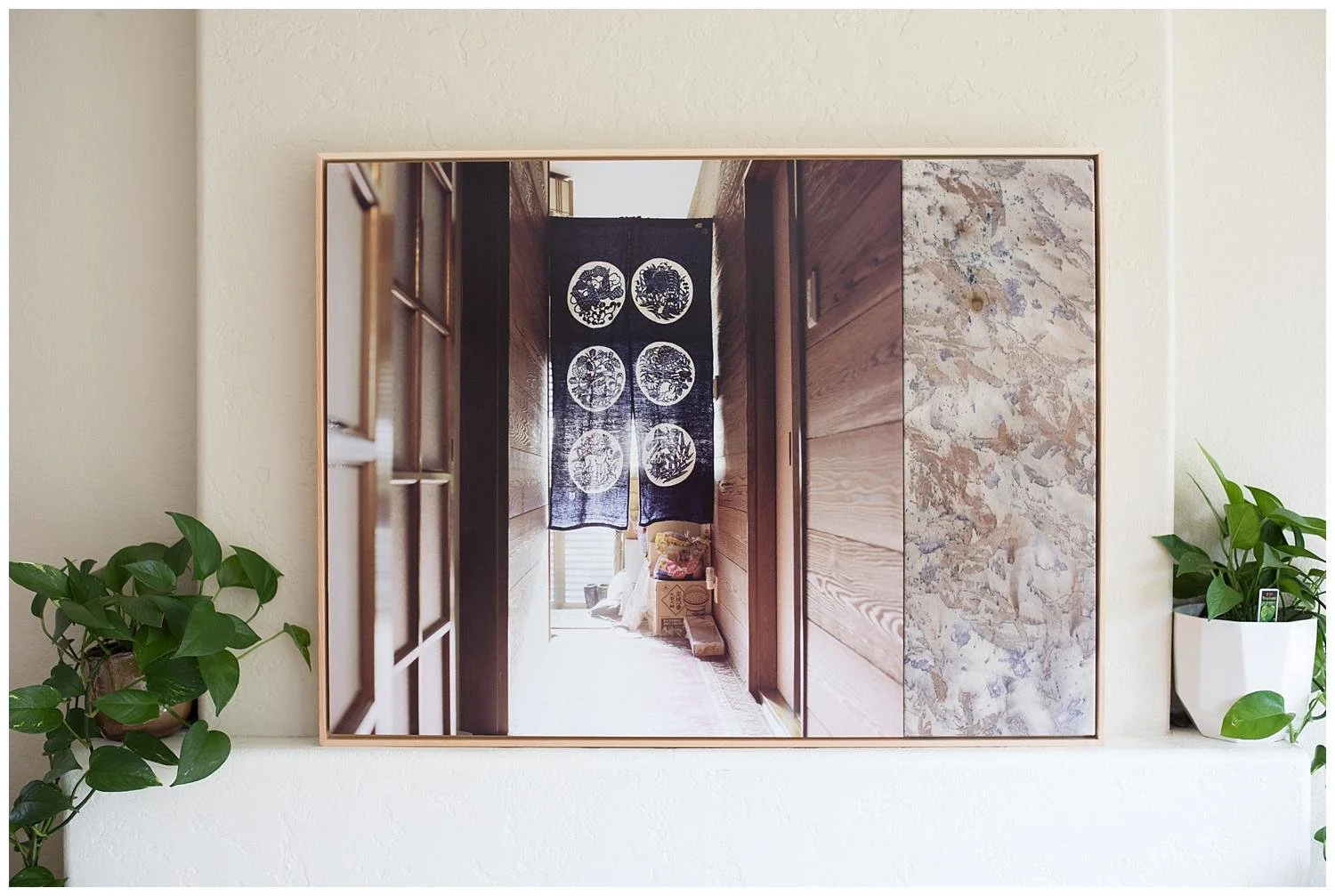 contemporary art on a mantelpiece