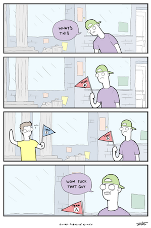 1. Getting clear on who you are and how you operate can be more useful than picking up someone else’s flag | Cartoon by Extra Fabulous Comics