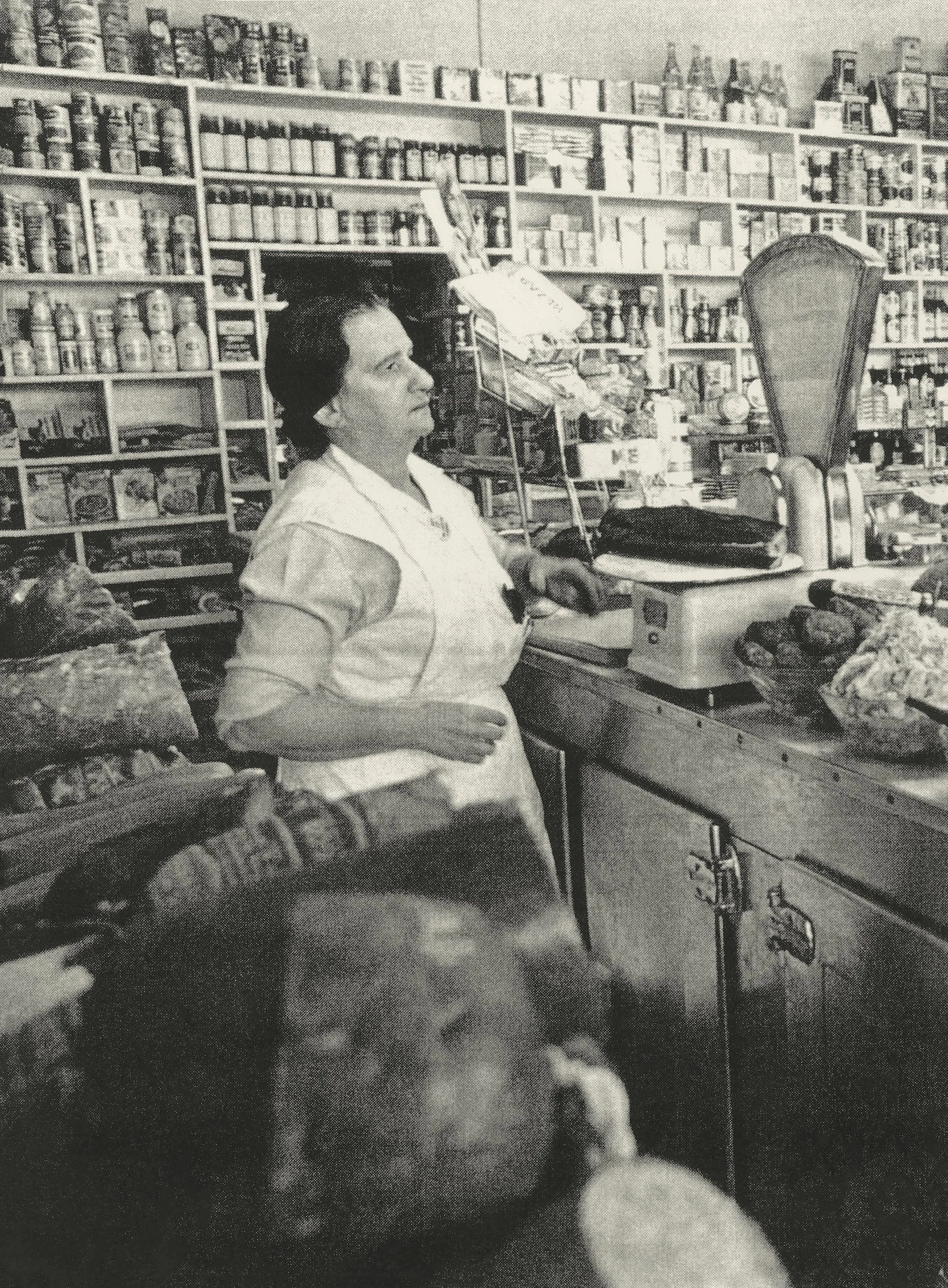 Rose Lewis in her famous deli and cake shop, Rosemarie, in South Yarra (date unknown).