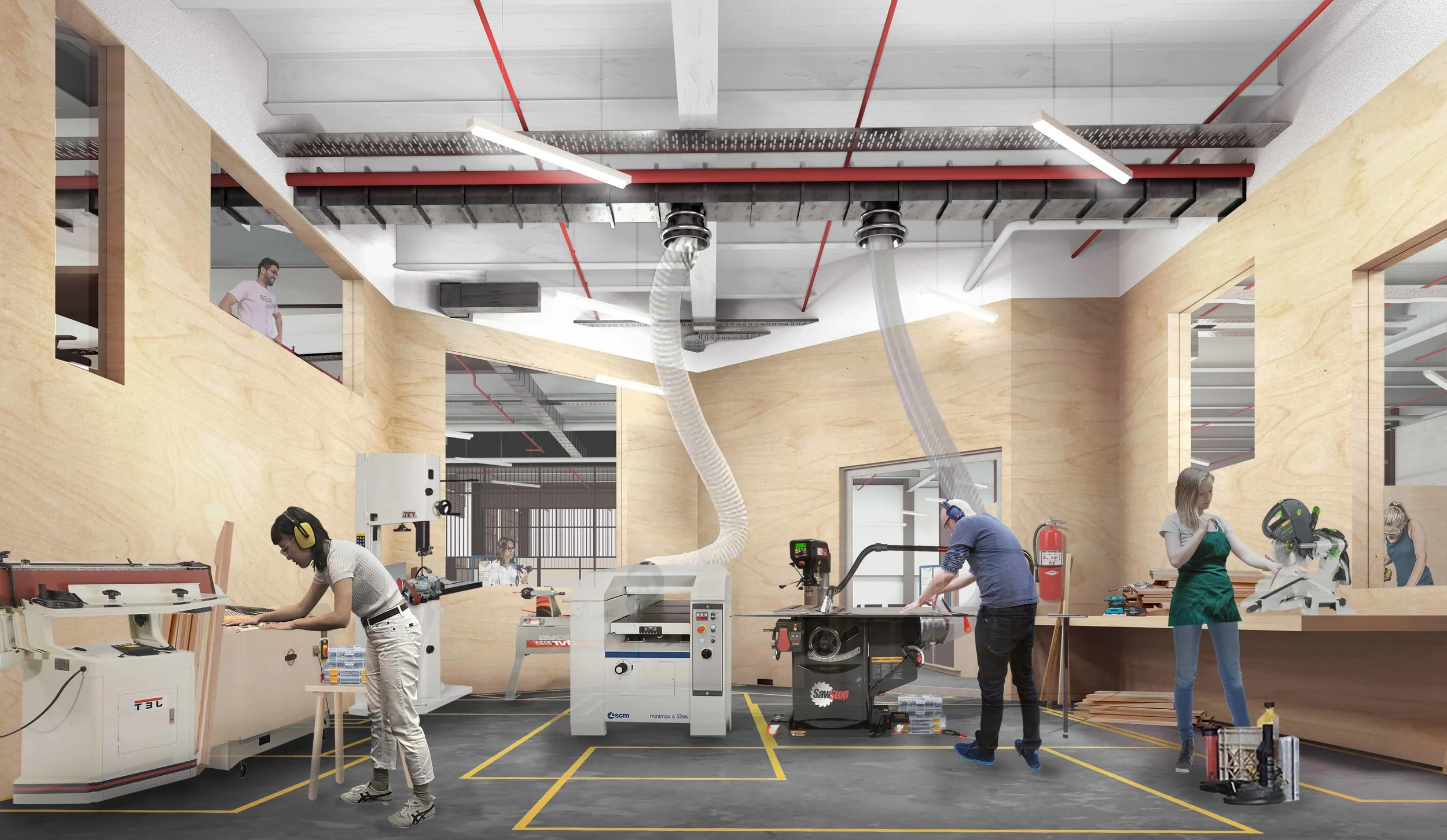 An artist’s impression of what to expect inside FAB9’s Makerspace.