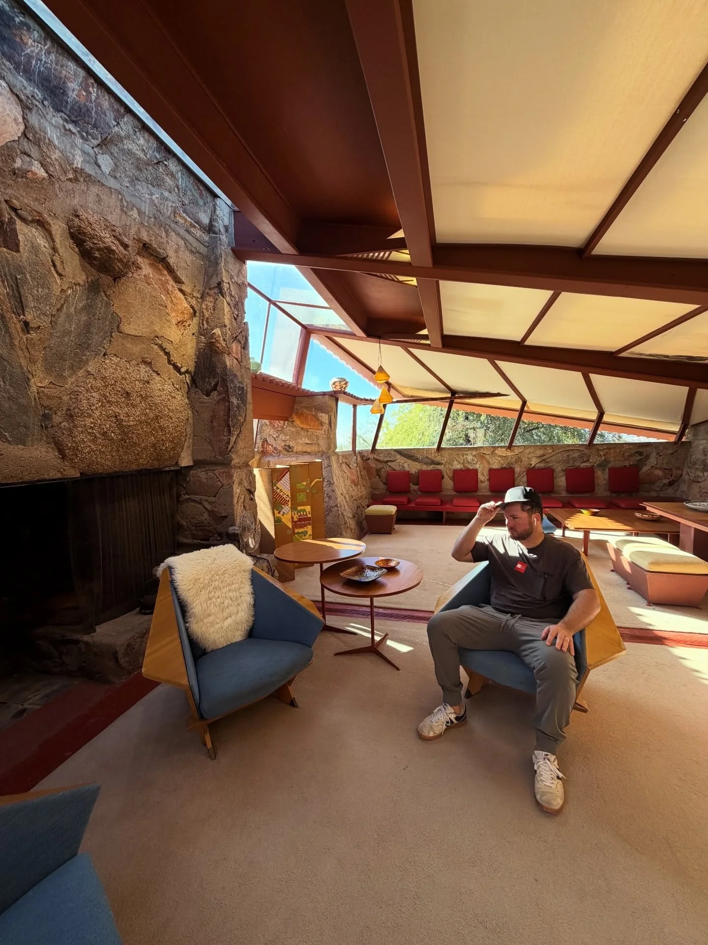 Happy Valentines Day to this guy - my rock, love and partner in this life &hearts;️ @tubzy.br 

Sitting at Taliesin West 🌵☀️