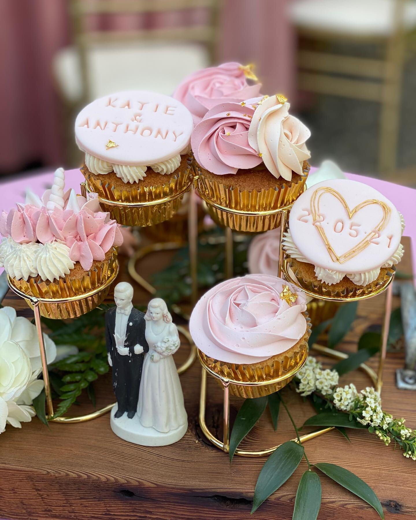 Happy Anniversary to Katie &amp; Anthony! Their intimate backyard wedding was a result of pandemic restrictions but the details were supersized, including their request for an upscale version of their favorite bistro fare: burgers, fries, chicken str