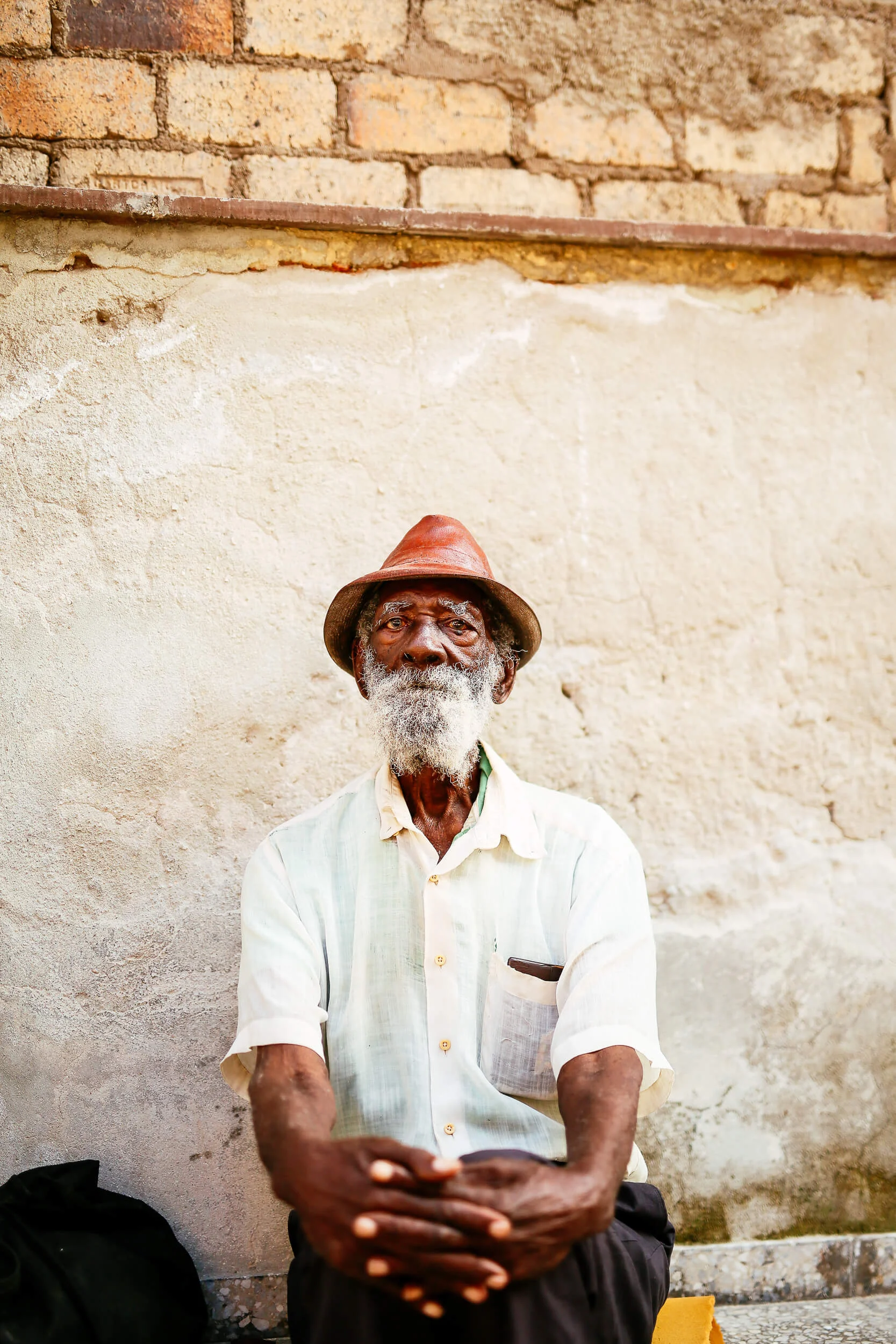 Portrait old man white beard