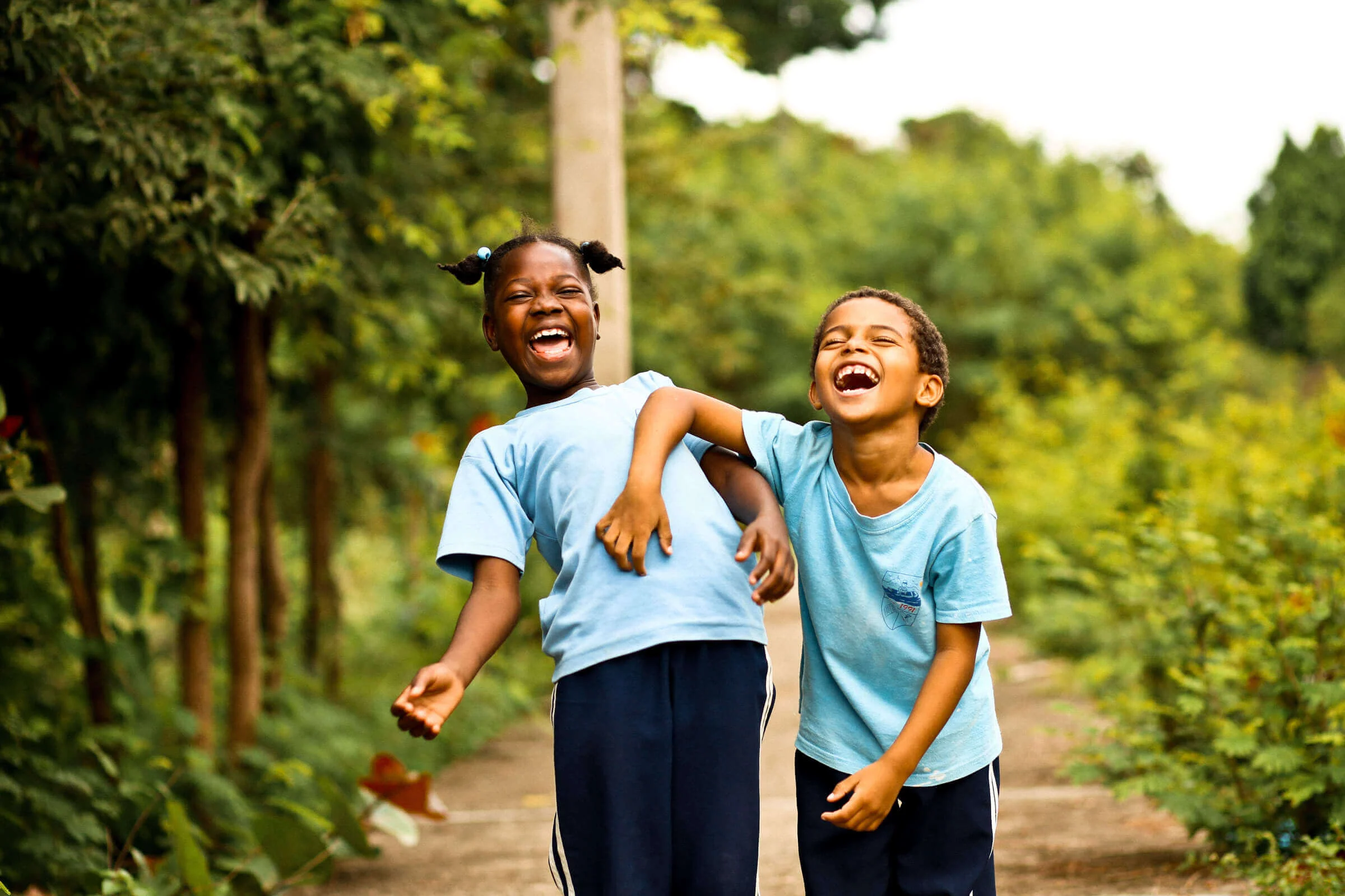 Cuban children laughing