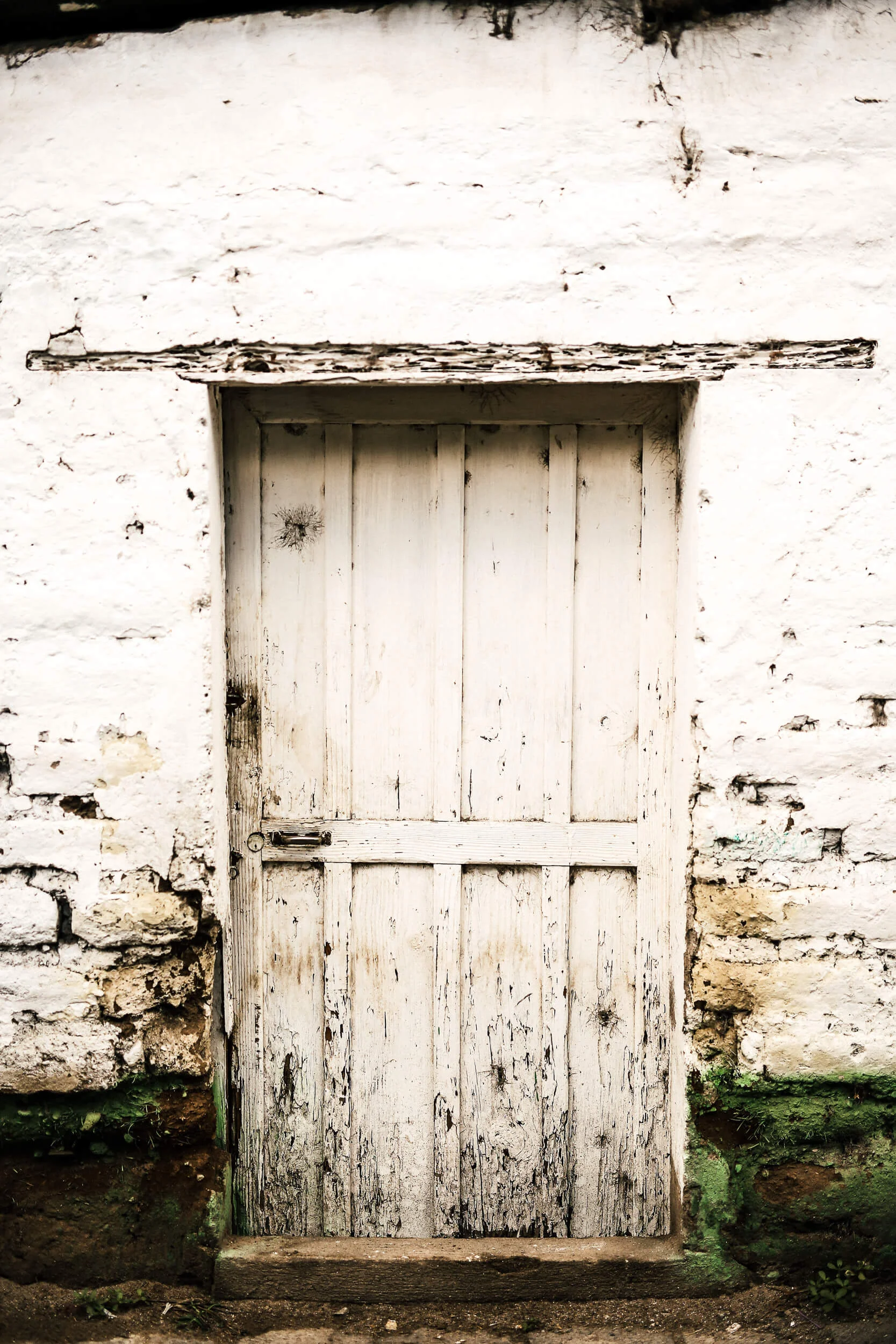 Rustic white door brick