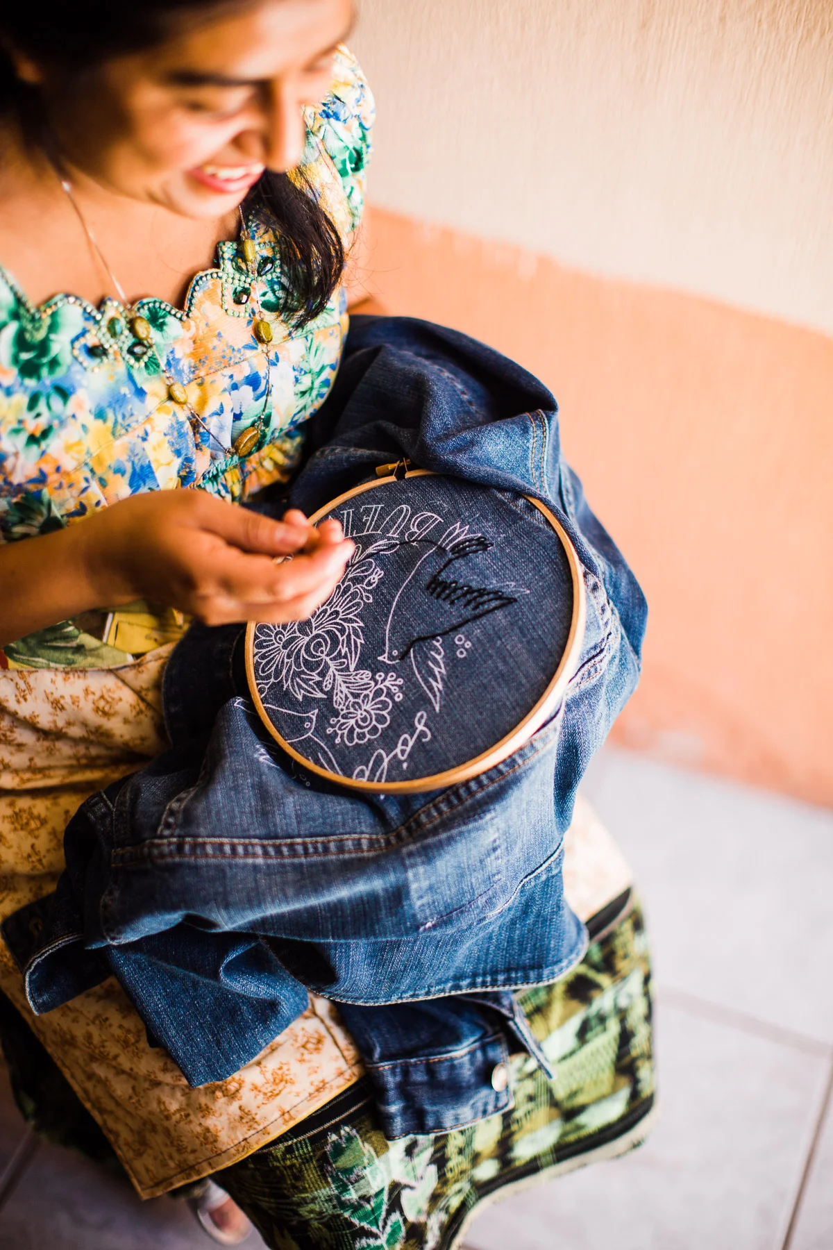 My Merkata Guatemala women artisan denim jacket