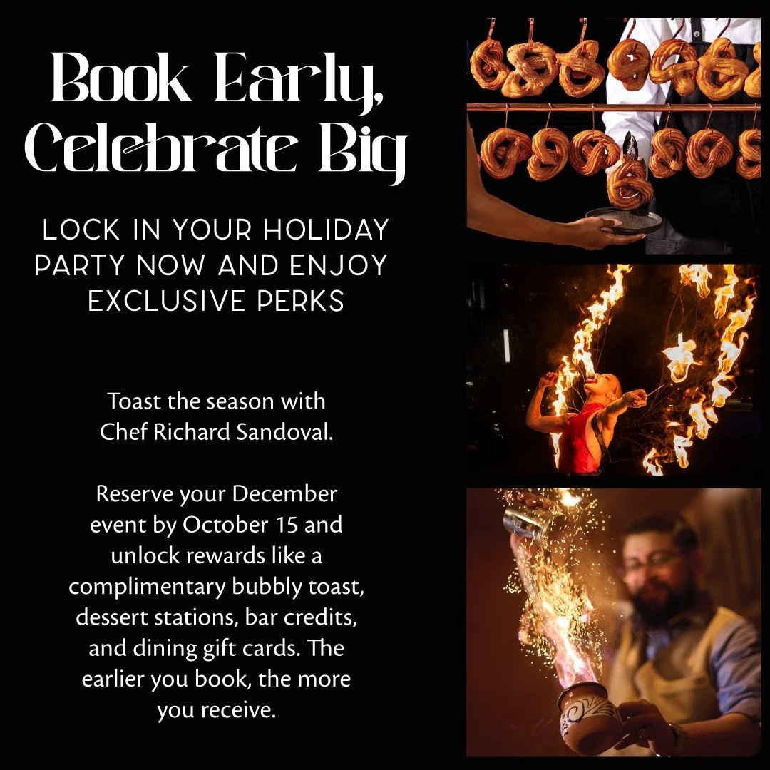 Make this holiday season unforgettable at Tamayo. Book your December party by October 15 and unlock perks like bubbly toasts, dessert stations, and more. The earlier you book, the bigger the rewards. 🥂✨