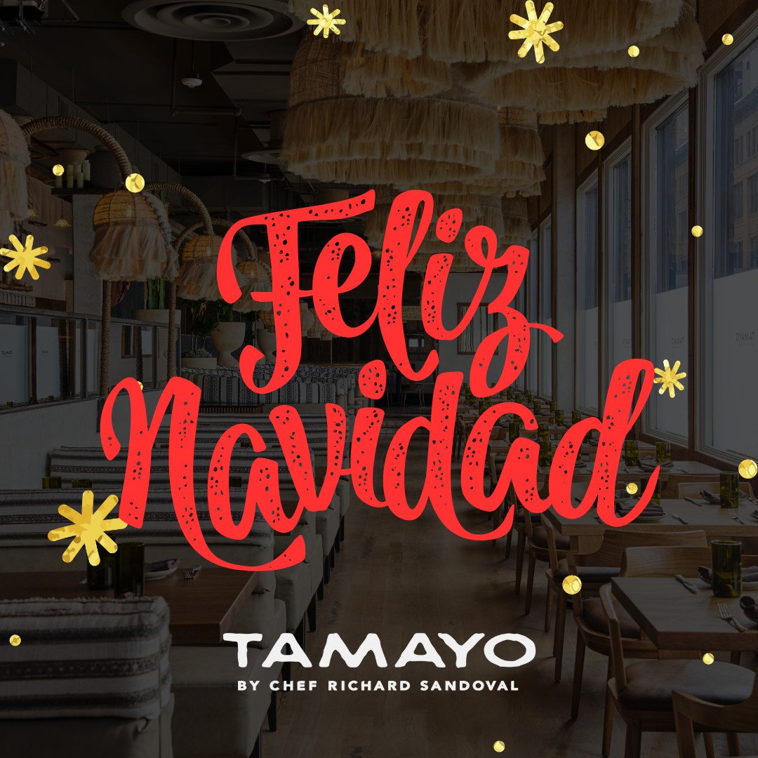 Feliz Navidad from all of us at Tamayo!🎄 We&rsquo;re so grateful for our guests and can&rsquo;t wait to share many more delicious moments with you!

PS: We will be CLOSED today!