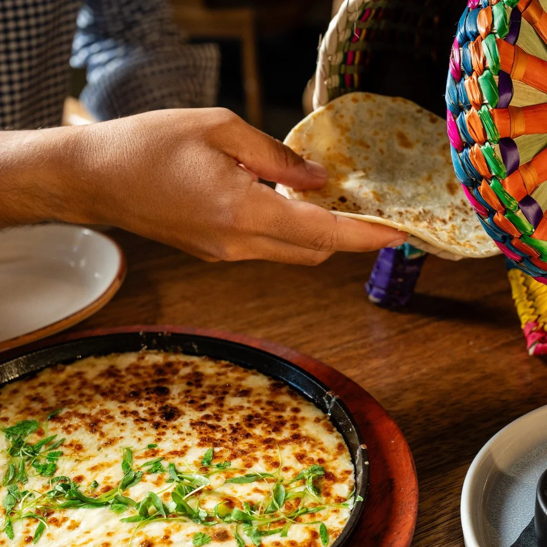 Fired up and fresh from the skillet. Our queso fundido is served hot and ready to dive into. 🔥🧀