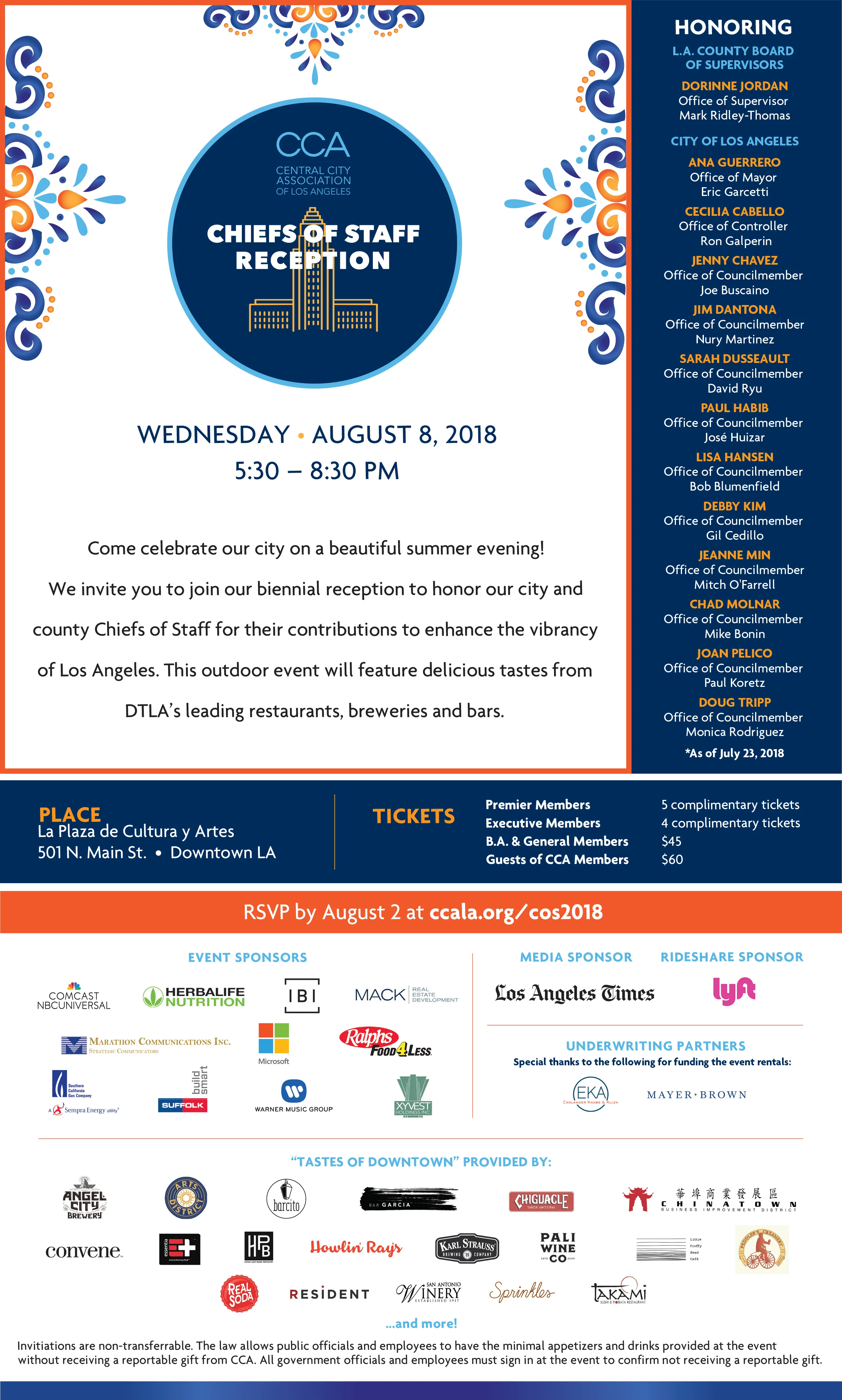 Tea Tasting at CCA Chiefs of Staff Reception