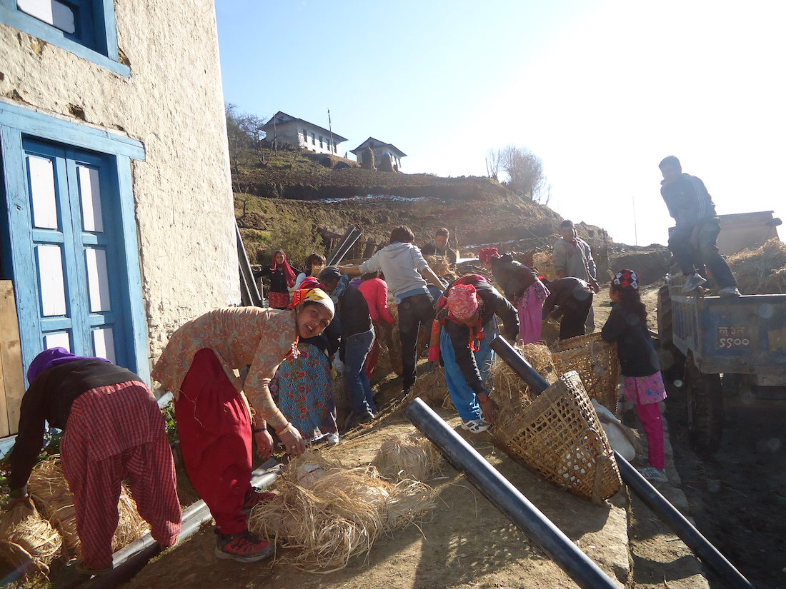 Girls receiving Toilet Construction meterial sm.jpeg